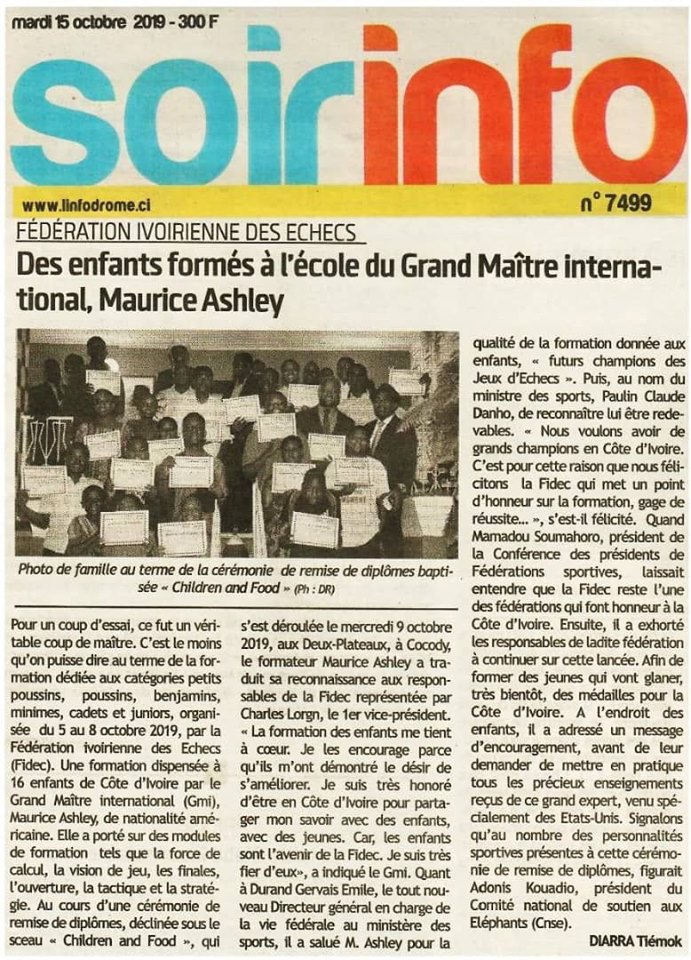 Soir Info (Ivory Coast) 15 October 2019