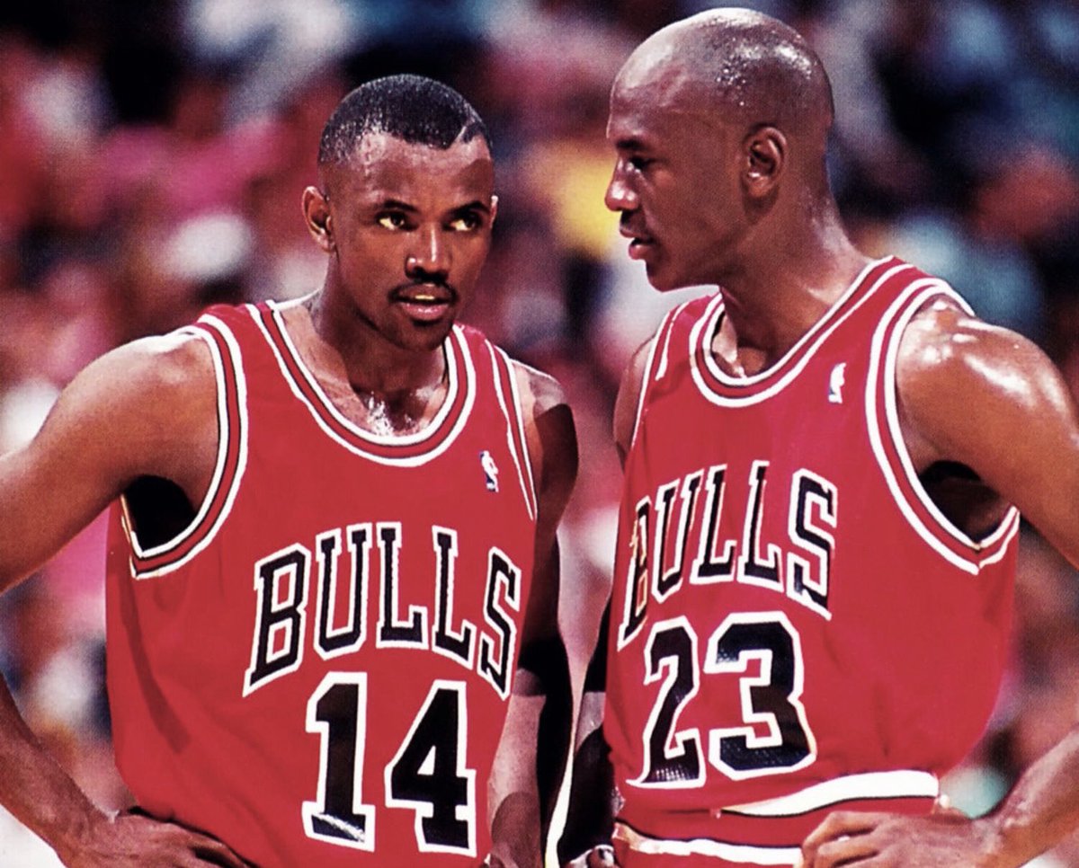 Craig Hodges with Michael Jordan during championships years.