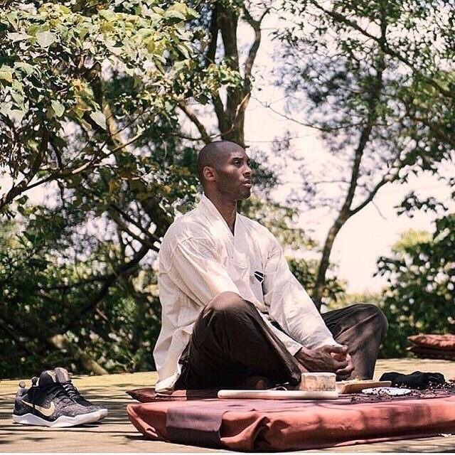 Kobe Bryant meditating in Taiwan in 2016
