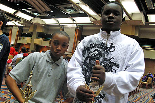 James Black, Jr. and Justus Williams (National Elementary Champions, Blitz & Open) Photo by Elizabeth Vicary.