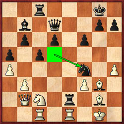 Chumfwa uncorked 27…Nf4! on South African IM, Kenny Solomon and neatly wrapped up the point.