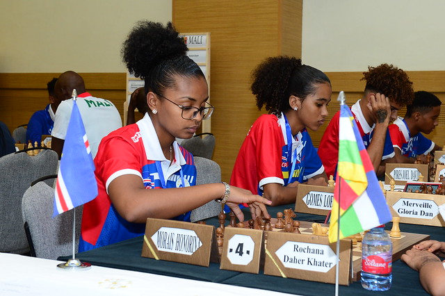 Cape Verde: Honorina Morais, Loedi Gomes, Joel Pires, Luis Moniz. Photo by Mohamed Bounaji/FIDE