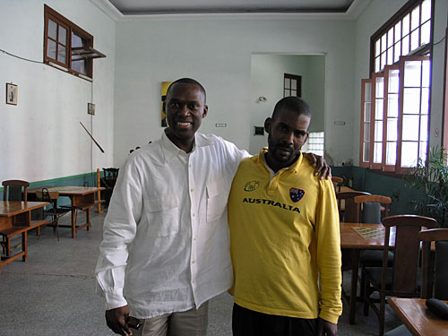 At the Club Capablanca in Havana with Vladimir Ferrer who hails from Santiago de Cuba. The historic chess club is part of a rich culture on the island. Photo by Daaim Shabazz/The Chess Drum.