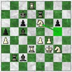 After 46Bb3-c2, white played 47.Ne6+!