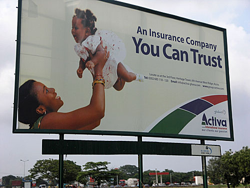 Ghana has such wonderful billboards... always full of happiness and with family themes.