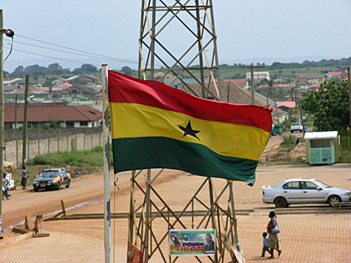 The beautiful flag of Ghana. The black star symbolizes the black people and was taken from a Marcus Garvey theme of his Pan-Africanist 