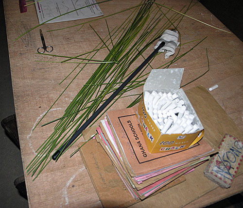 Straw for weaving baskets.