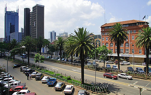 Kenyatta Avenue... cuts right in the middle of Nairobi.