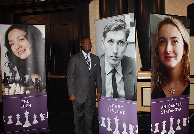 Bobby Fischer is favorite my player in history. Someone told me he knew of The Chess Drum. My other favorite player Judit Polgar deserves a place on this Wall of Fame. Photo by Daaim Shabazz.