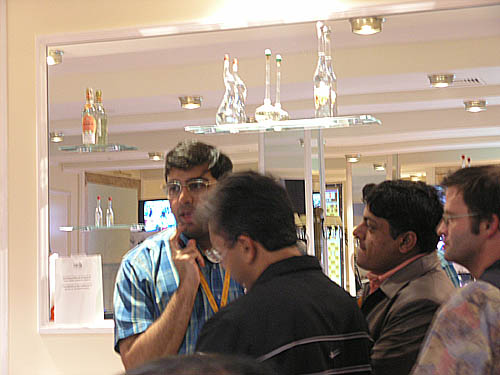 Viswanathan Anand giving a post-tournament interview.