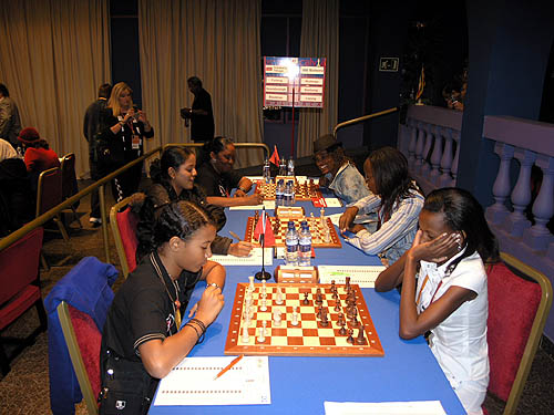 Trinidad and Tobago vs. Botswana - Board #1 (Sinead Furlong vs. Boikhutso Mudongo) Board #2 (Aditi Soondarsingh vs. Boitumelo Reetsang) Board #3 (Arlene Blackman vs. Tshepiso Lopang)