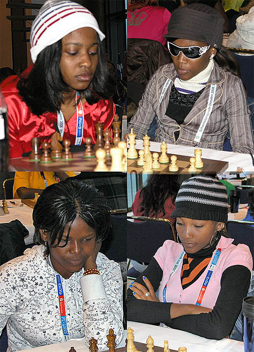 Angola womens team: (clockwise from left): Fatima Reis, Lucia Guimaraes, Valquiria Rocha, Sonia Rosalina. Not pictured Nelma Lopes. Photos by Daaim Shabazz.