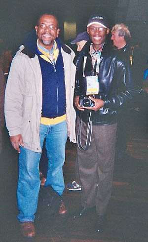 Dr. Philip Corbin with Dr. Daaim Shabazz after the 2008 Olympiad Closing Ceremonies in Dresden, Germany. Photo courtesy of Philip Corbin.