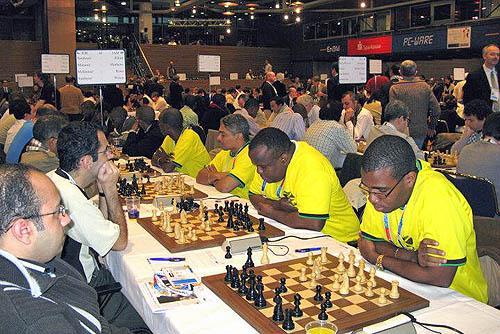 Jamaica playing Jordan: (R-L) Jamaica - Brandon Wilson, Duane Rowe, Shane Matthews, FM Warren Elliott. Photo by Ian Wilkinson.