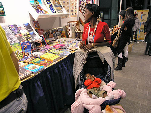 Tolulope Jeje of Nigeria browsing with her baby boy.