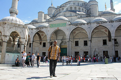 Me at the Blue Mosque in Istanbul, Turkey.