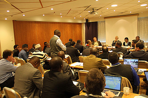 Ghanaian President George Arko-Dadzie on the floor. Photo by Daaim Shabazz.