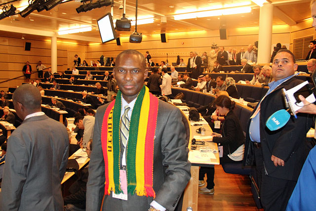 Daaim Shabazz with Ethiopian shawl.