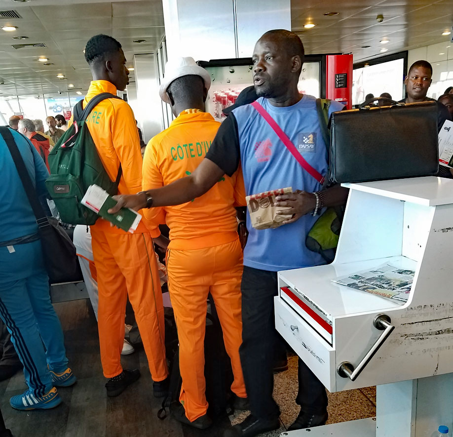 Nigeria's IM Oladapo Adu preparing to board Istanbul-Batumi flight.