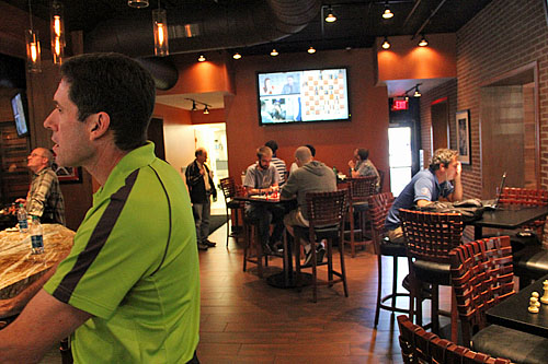 Daniel Lucas inside of Lester's which was rented out for the event.