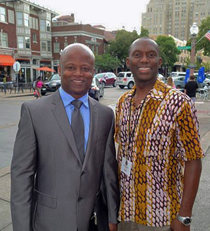 GM Maurice Ashley and Dr. Daaim Shabazz during the 2014 Sinquefield Cup