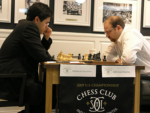 GM Hikaru Nakamura vs. GM Josh Friedel in last round. Photo by Daaim Shabazz.