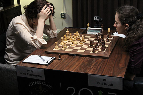 WGM Tatev Abrahamyan vs. Irina Krush, 0-1