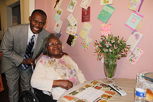 Me with my 98-1/2 year-old great aunt! She loved my lilies! :-D