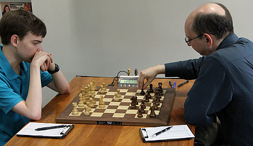 The youth movement has been in full force in the '13 championships. Here Conrad Holt, a sophomore at University of Texas-Dallas, defeats three-time U.S. Championship Joel Benjamin.