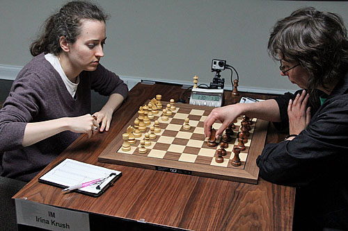 IM Irina Krush vs. WGM Camilla Baginskaite, 1/2-1/2.