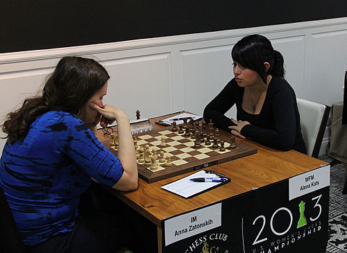 IM Anna Zatonskih vs. NM Alena Kats, 1-0.