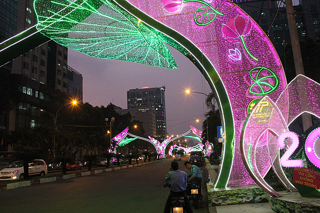 Lights from New Year celebration.