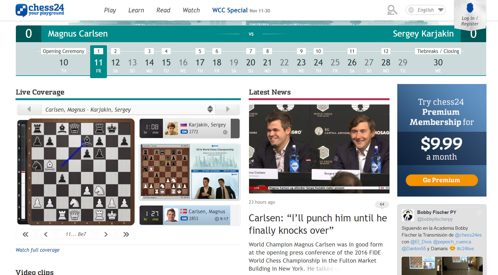 World Chess Championship (Game 1)