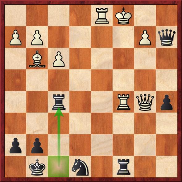 Mariya Muzychuk-Zhansaya Abdumalik after 27...Rf5!