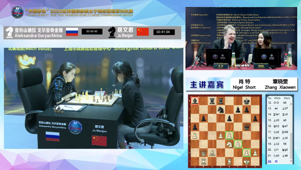 Aleksandra Goryachkina and Tan Zhongyi Make Third Draw at FIDE