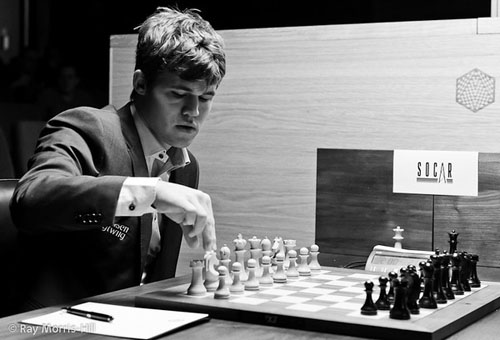 Magnus Carlsen on the march! Photo by Ray Morris-Hill.