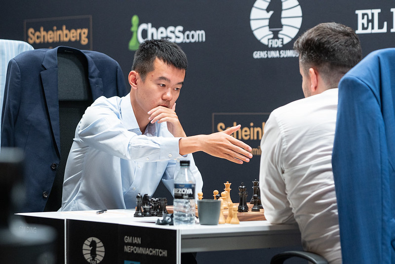 Ding Liren resigns against Ian Nepomniachtchi