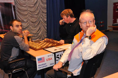 Varuzhan Akobian and Pavel Trebugov would start what would be the marathon match of the round.