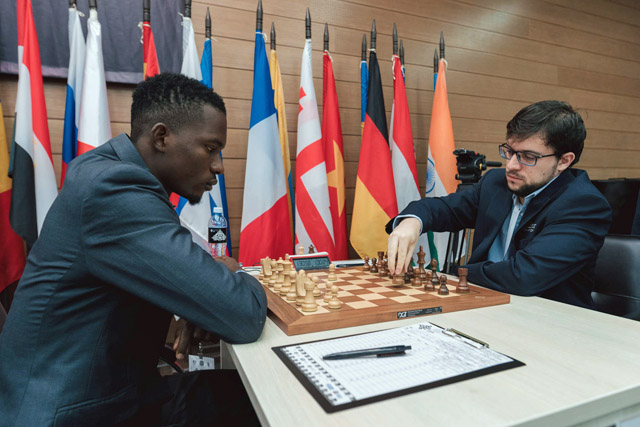 Indian Grandmaster Vidit Gujrathi beat Ian Nepomniachtchi of Russia 2-0 to  enter quarterfinals of FIDE Chess World Cup in Baku, Azerbaijan