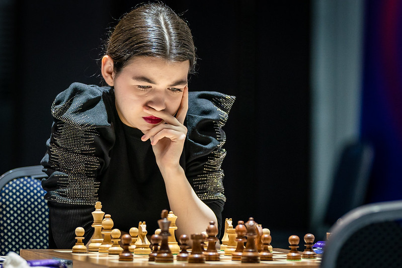 Agony of defeat. Sam Shankland after losing to Sergey Karjkin. Photo by Eric Rosen.