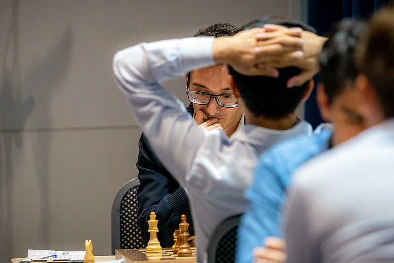 Fabiano Caruana saw chances slipping away. Photo by IM Eric Rosen