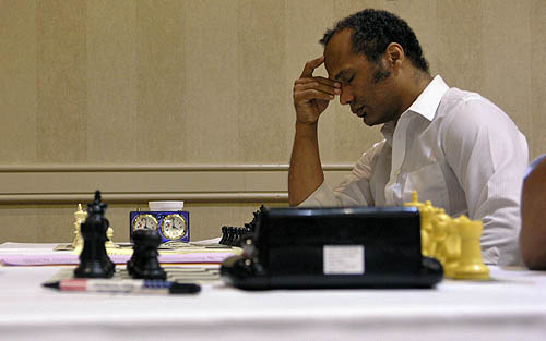 FM Emory Tate in a pre-game moment of tranquility. Photo by Daaim Shabazz