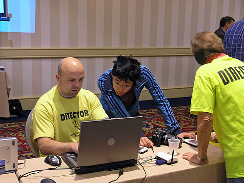 Arbiters Chris Bird and Carol Jarecki. Photo by Daaim Shabazz.