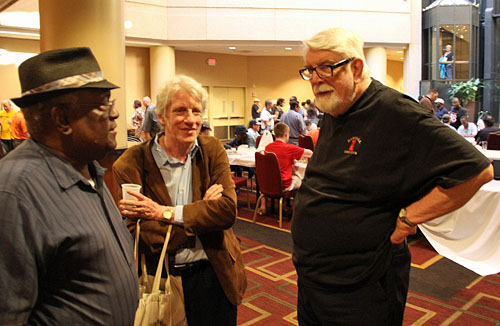 Harris speaking with contemporaries NM Philip Collier and Fischer biographer Dr. Frank Brady