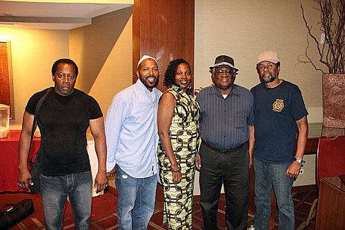 Walter Harris sharing a moment with fellow New Yorkers.